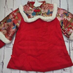 Fashion Style 100 Chinese New Year Winter Dress Brocade Faux Fur Qipao Girl 9